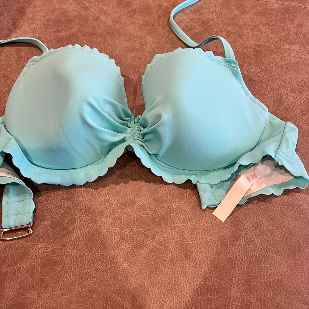 Victoria’s Secret Bikini Top 32DD Baby Blue Padded Push Up